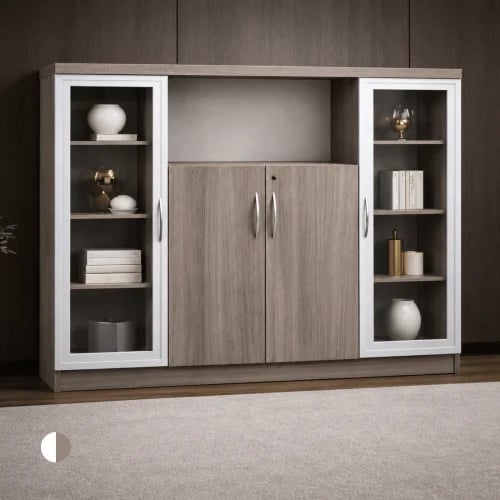 Short wardrobe 4 door size 160*120 beige and white