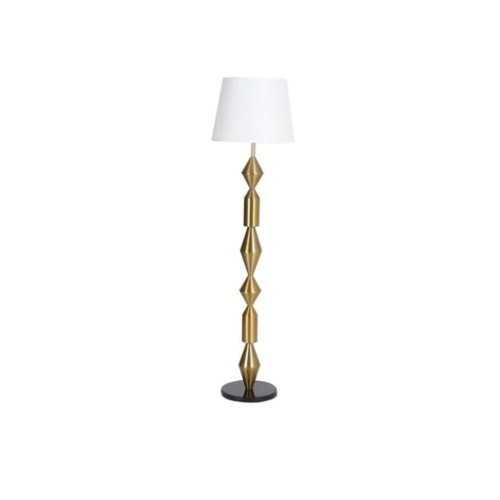 Modern floor lamp - golden geometric polygonal str...