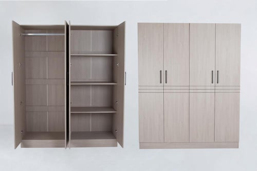 دولاب ملابس خشب رمادي متعدد المقاسات