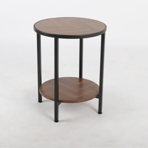 طاولة وسط مودرن دائرية بني 3 مقاسات