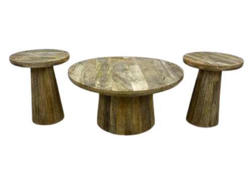 طاولات دائرية خشبية