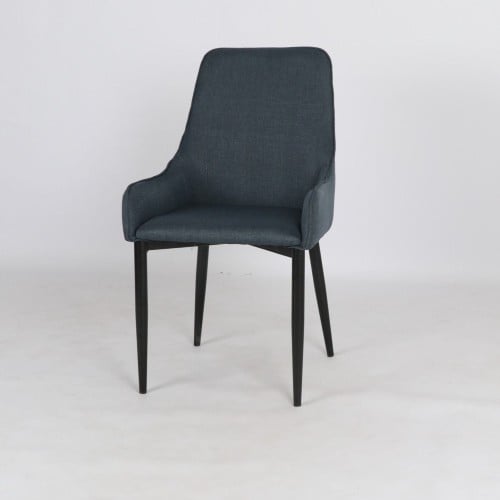 كرسي مخمل رمادي غامق