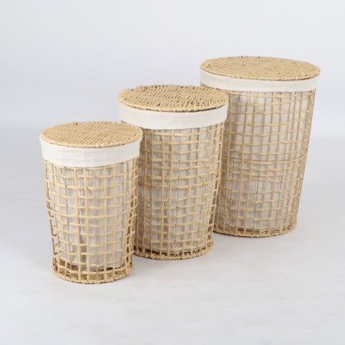 طقم سلة غسيل ثلاثي دائرية