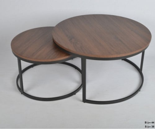 طقم طاولتين دائرية مدرجة