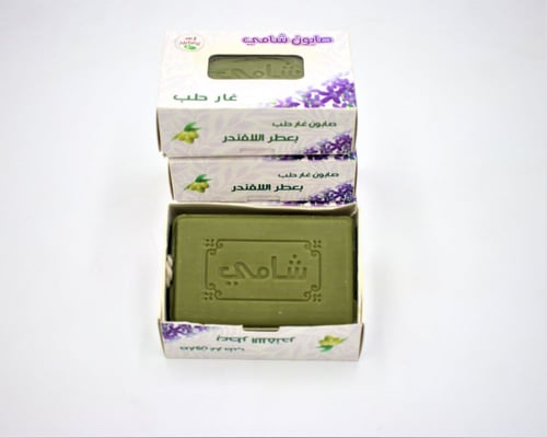 صابون غار شامى بعطر اللافندر كرتون شد 24 حبة