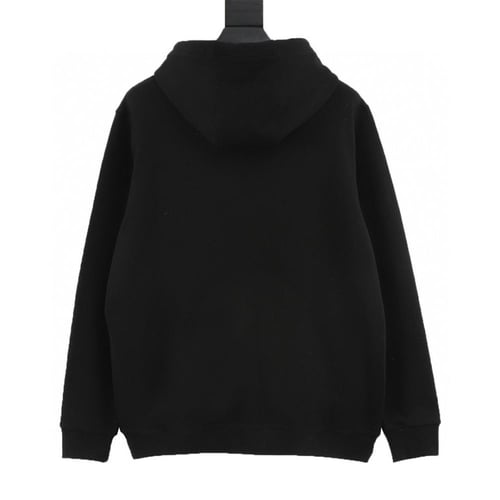 Embroidered teddy bear hooded sweatshirt