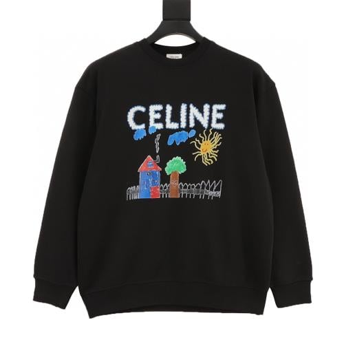 Graffiti painting print crew neck sweatshirt