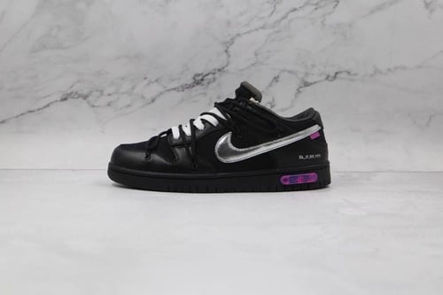 Off-White x Nike Dunk Low The 50 Black Silver