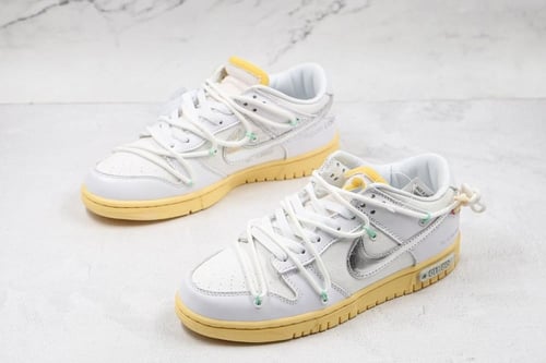 SB nike dunk low * OFF WHITE * Mattellic Silver