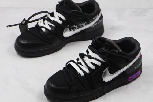 Off-White x Nike Dunk Low The 50 Black Silver