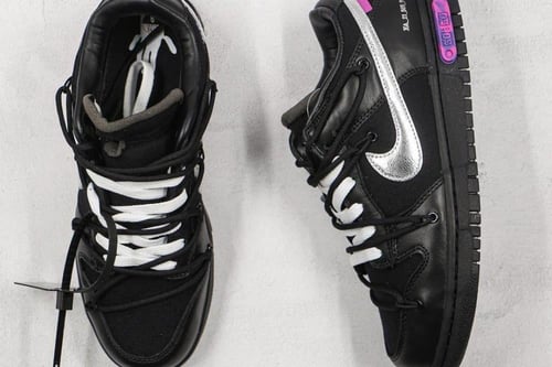 Off-White x Nike Dunk Low The 50 Black Silver