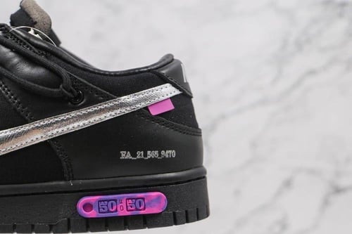 Off-White x Nike Dunk Low The 50 Black Silver