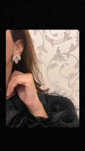 حلق فضة تصميم أوراق