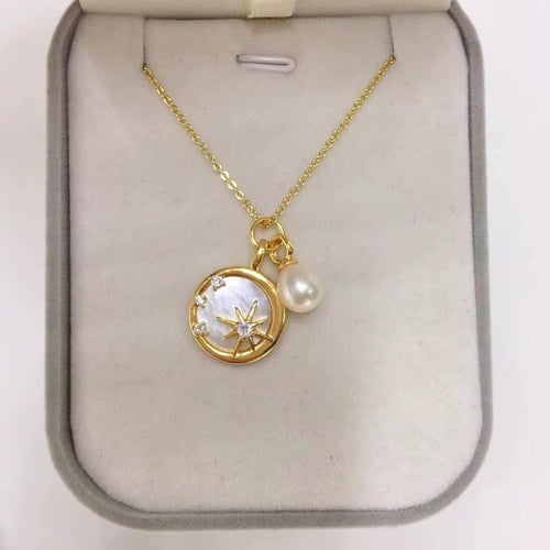 سلسال النجمة المضيئة مطلي ذهب عيار 18