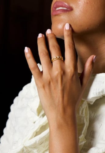 خاتم النجوم مطلي ذهب لون ذهبي