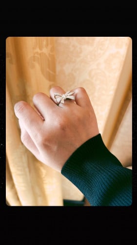 خاتم فضة تصميم ريبون