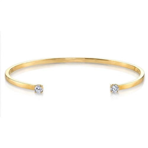 اسوارة فضة مطلي ذهب تصميم ألماس