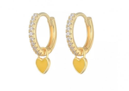 حلق فضة قلب هجيز اصفر