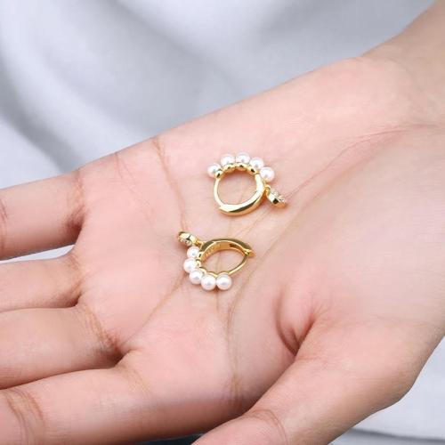 حلق فضة تصميم لؤلؤ صغير هوب