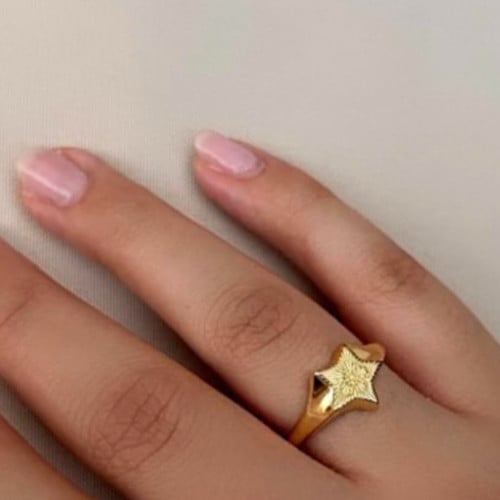 خاتم نجمة فضة قابل للتعديل