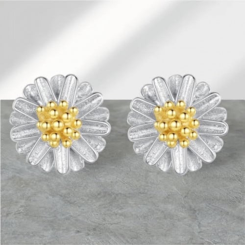 حلق فضة تصميم وردة