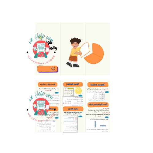 مطوية مادة رياضيات ( القواسم والمضاعفات ) - الصف ا...