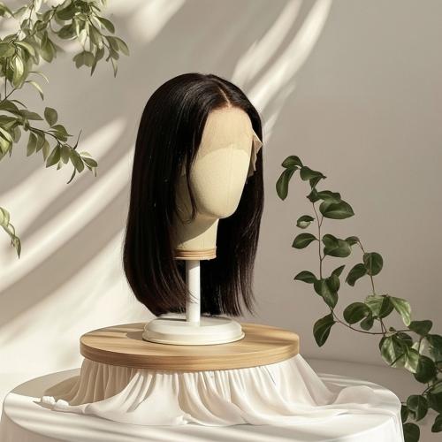 باروكة شعر طبيعي 14 انش اماميه دانتيل بغره