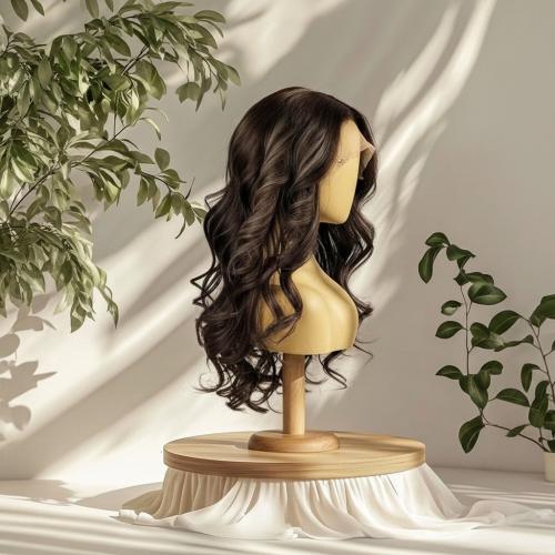 باروكة شعر طبيعي 20 انش جذور اماميه فروة حرير لون...