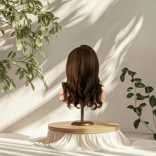 باروكة شعر طبيعي 16 انش جذور اماميه فروه دانتيل بف...