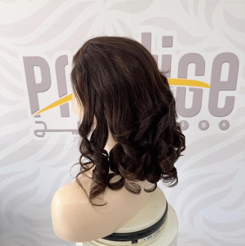 باروكة شعر طبيعي 16 انش جذور اماميه فروه دانتيل بف...