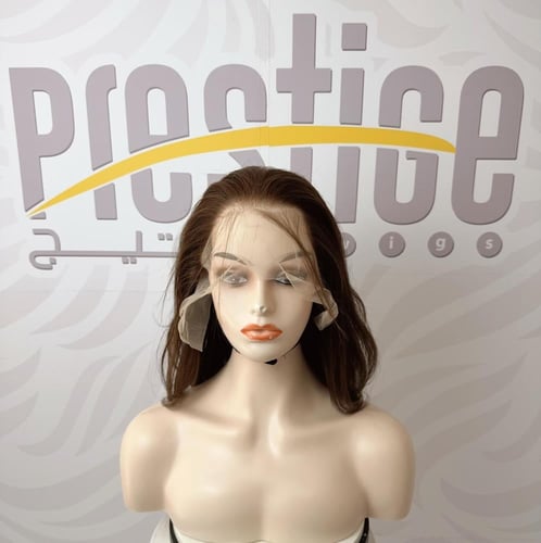 باروكة شعر طبيعي 12 انش جذور اماميه فروه دانتيل لو...