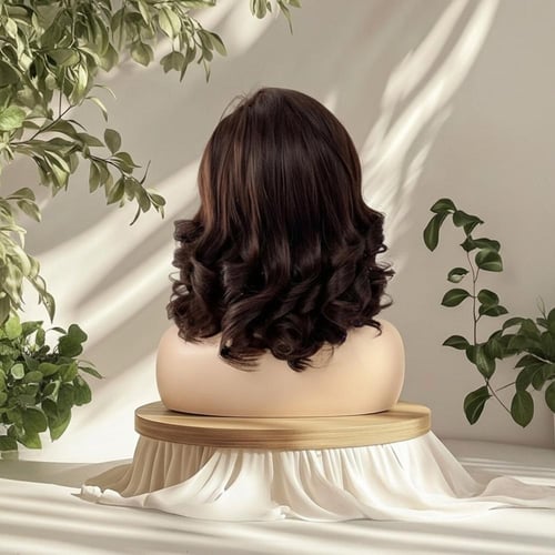 باروكة شعر طبيعي 14 انش جذور اماميه فروه دانتيل بف...