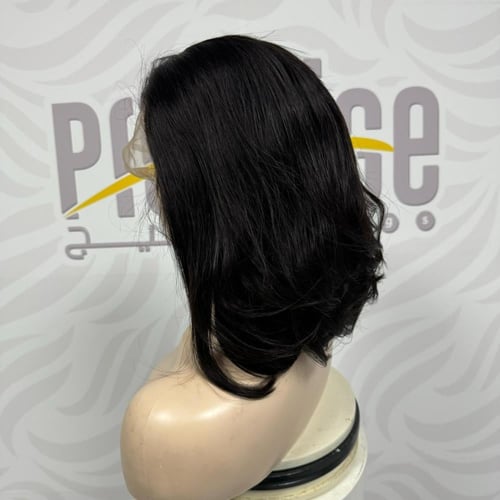 باروكة شعر طبيعي 12 انش اماميه دانتيل مدرجة