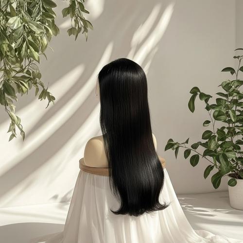 باروكه شعر طبيعي 24 انش جذور كامله فروه حرير