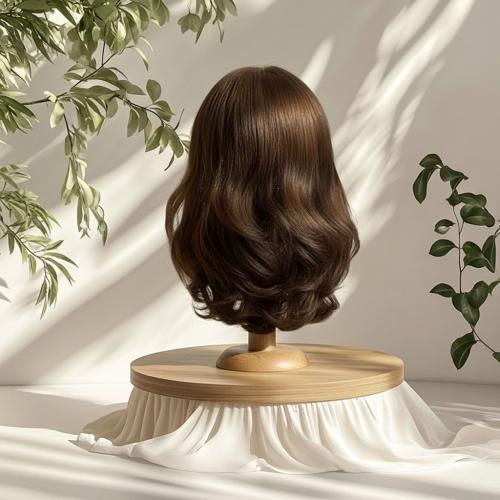 باروكة شعر طبيعي 12 انش جذور اماميه فروه حرير لون...