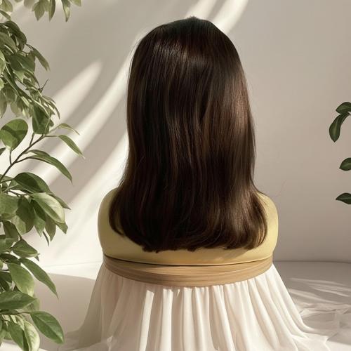 باروكة شعر طبيعي 12 انش جذور اماميه فروه دانتيل لو...