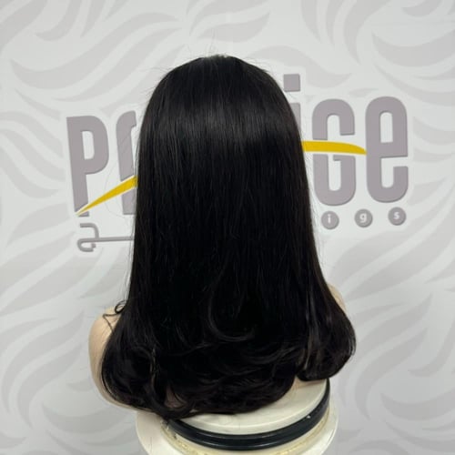 باروكة شعر طبيعي 16 انش اماميه دانتيل مدرجة