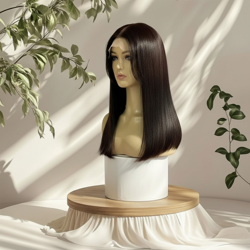 باروكة شعر طبيعي 16 انش اماميه دانتيل بغره