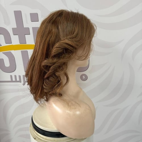 باروكة شعر طبيعي 12 انش جذور اماميه فروه دانتيل لو...