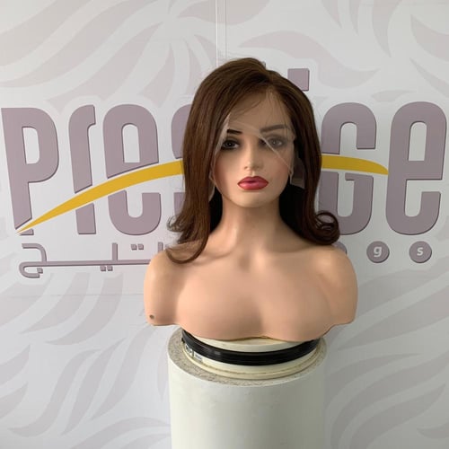 باروكة شعر طبيعي 16 انش جذور اماميه فروه دانتيل بف...