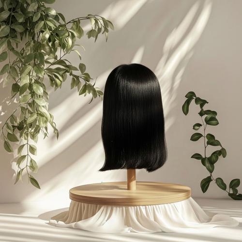 باروكه شعر طبيعي 10 انش جذور اماميه فروه حرير بني