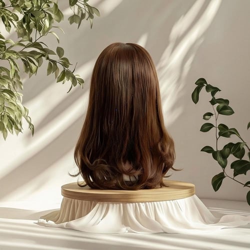 باروكة شعر طبيعي 18 انش جذور اماميه فروه دانتيل لو...