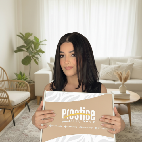 باروكة شعر طبيعي 14 انشجذور اماميه فروه حرير مدرجة