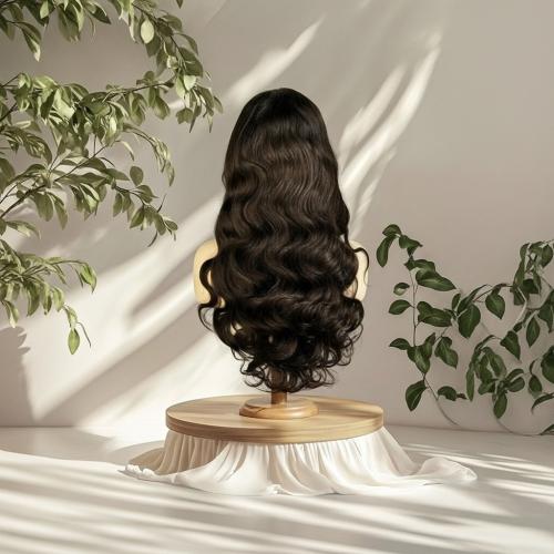 باروكة شعر طبيعي 18 انش اماميه دانتيل ويفي