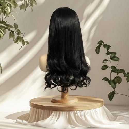 باروكة شعر طبيعي 22 انش جذور كامله فروة حرير مدرجة