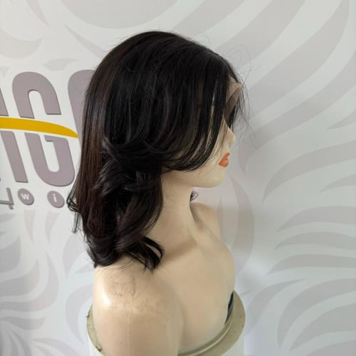 باروكة شعر طبيعي 12 انش اماميه دانتيل مدرجة