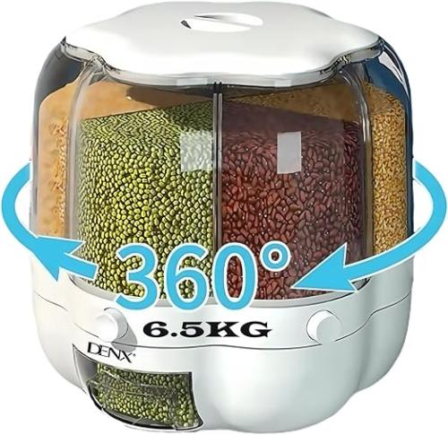 وعاء تخزين حبوب دوار متعدد الوظائف DX2083 بسعة 6.5...