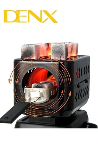 Denx موقد فحم كهربائي متعدد الوظائف بمقبض قابل للإ...