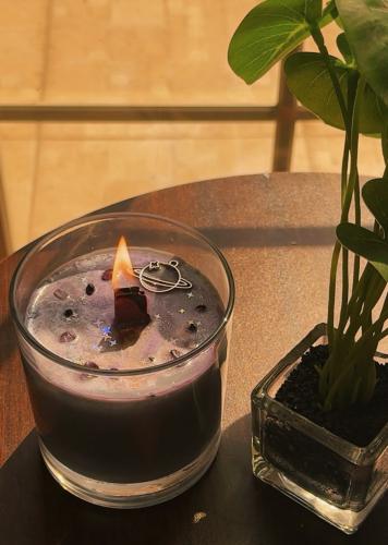 شمعة الفضاء الزجاجية