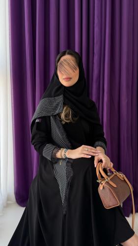 عباية عاليه بليزر بقماش كريب ملكي بدون بطانه كلفه...
